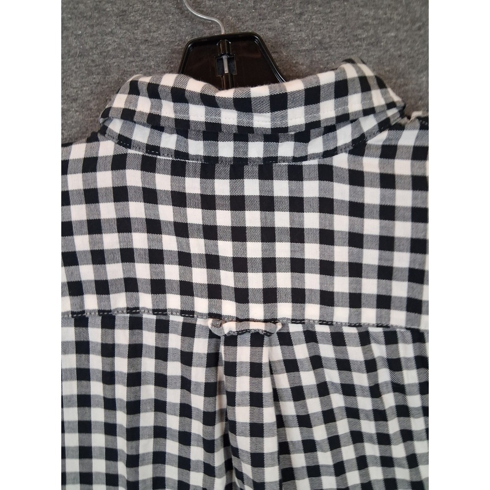 Lands End Mens Shirt 2XL XXL Black‎ White Gingham Check Plaid Button Down Soft - Picture 7 of 7